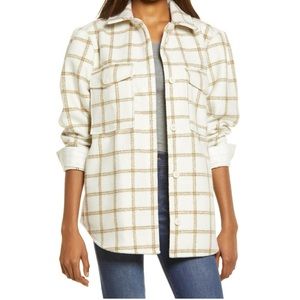 Treasure & Bond plaid, puff sleeve shirt/ jacket. NWT.